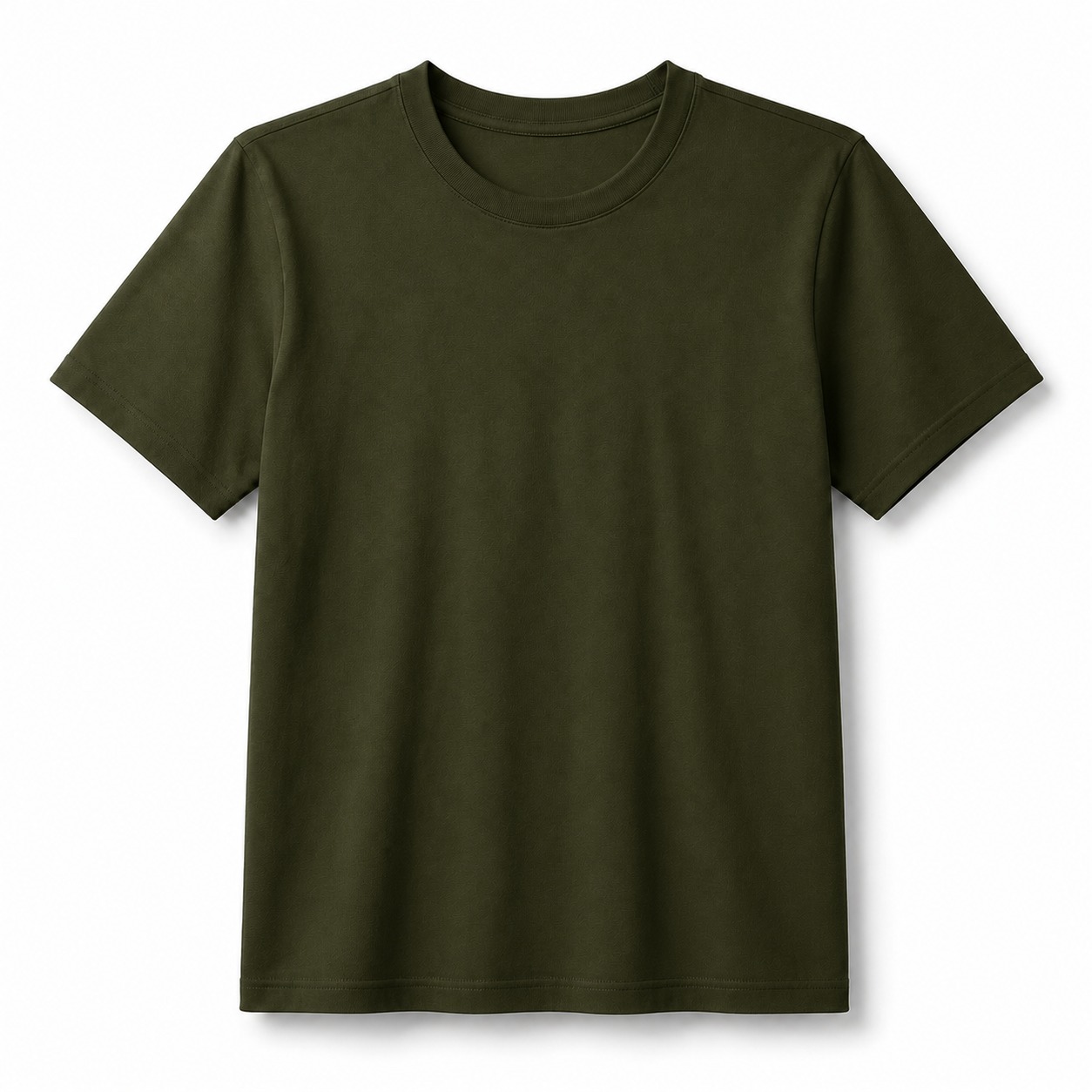 100% Cotton Plain T-Shirt – Olive Green